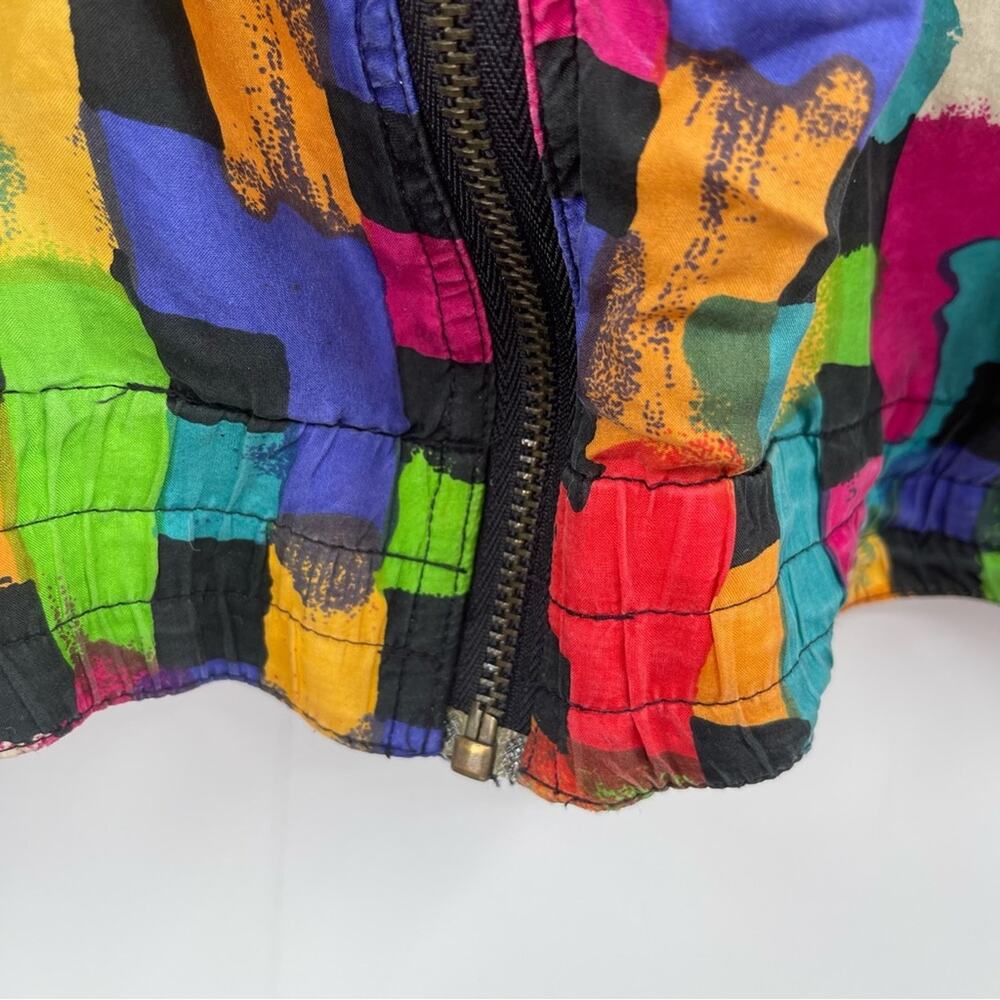 VINTAGE EVR Rousso Apparel 100% Silk Bomber Windbreaker Jacket 90s Y2K Large - Picture 7 of 13